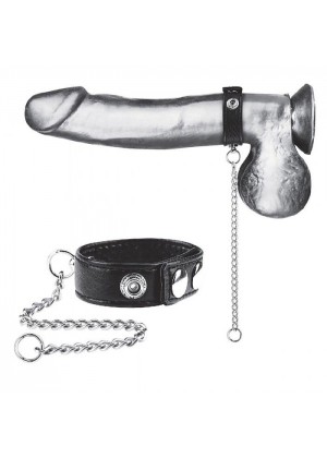 Утяжка на пенис с поводком Snap Cock Ring With 12  Leash