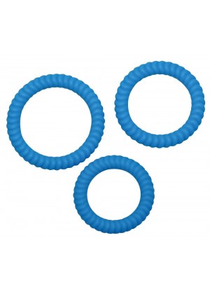 Набор из трех синих силиконовых колец Lust