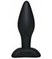 Чёрный анальный стимулятор Silicone Butt Plug Small - 9 см.