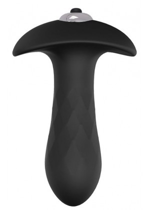 Черная анальная вибровтулка SINGLE SPEED DIAMOND PLUG - 9 см.