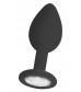 Черная анальная пробка с прозрачным кристаллом Diamond Butt Plug - 7,3 см.