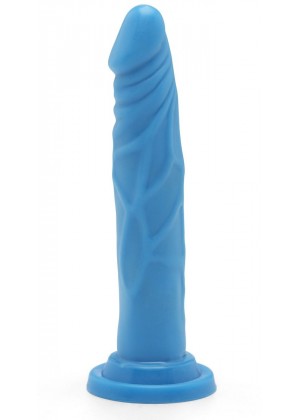Голубой фаллоимитатор на присоске Happy Dicks Dong 7.5 inch - 19 см.