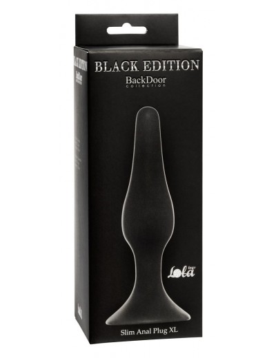 Чёрная анальная пробка Slim Anal Plug XL - 15,5 см.