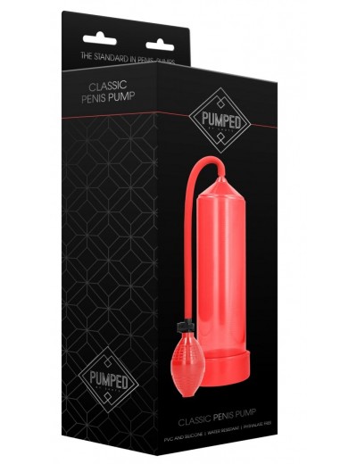 Красная ручная вакуумная помпа для мужчин Classic Penis Pump