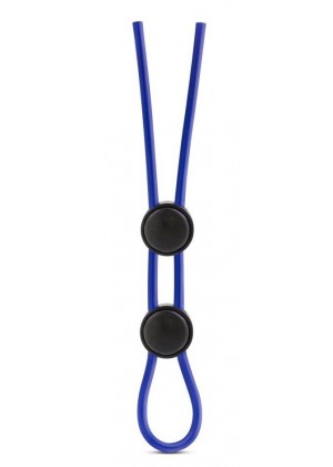 Синее двойное эрекционное лассо Silicone Double Loop Cock Ring