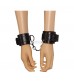 Черные наручники Bondage Fetish Pleasure Handcuffs с контрастной строчкой