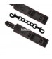 Черные наручники Bondage Fetish Pleasure Handcuffs с контрастной строчкой