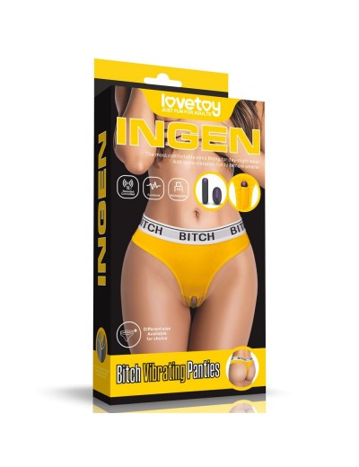 Сексуальные трусики с вибропулей Bitch Vibrating Panties - Size S