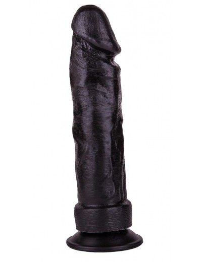 Крупный чёрный фаллоимитатор без мошонки - 20,5 см.