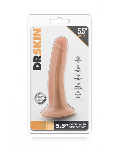 Телесный фаллоимитатор на присоске 5.5 Inch Cock With Suction Cup - 14 см.