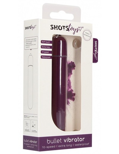 Фиолетовая вибропуля Bullet Vibrator Extra Long - 10,5 см.