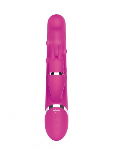 Розовый вибратор-кролик NAGHI NO.41 RECHARGEABLE DUO VIBRATOR - 24 см.