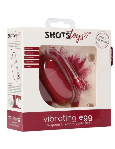 Красное гладкое виброяйцо Vibrating Egg - 8 см.