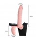 Женский страпон с вибрацией и вагинальной пробкой Ultra Passionate Harness - 18 см.