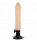 Телесный вибромассажер на мощной присоске Basecock Realistic Vibrator - 20 см.