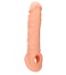 Телесная насадка с кольцом Penis Extender with Rings - 21 см.