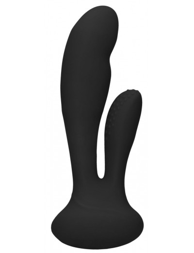 Черный вибратор G-Spot and Clitoral Vibrator Flair - 17,5 см.