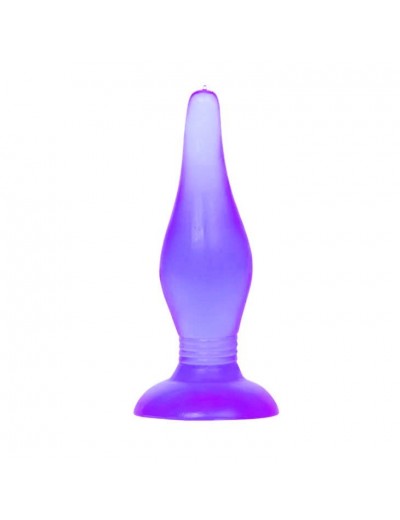 Фиолетовая анальная пробка с утонченным кончиком - 13,8 см.