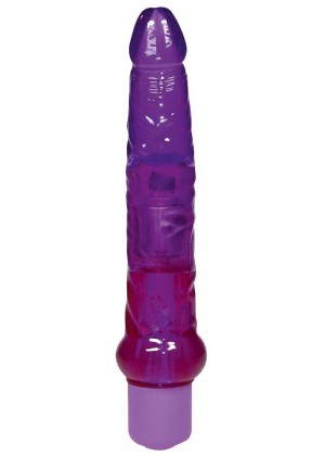 Фиолетовый гелевый анальный вибратор Jelly Anal - 17,5 см.