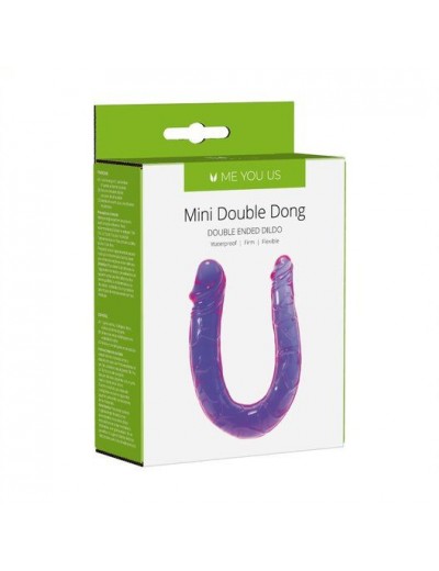 Фиолетовый U-образный фаллоимитатор Mini Double Dong - 30 см.
