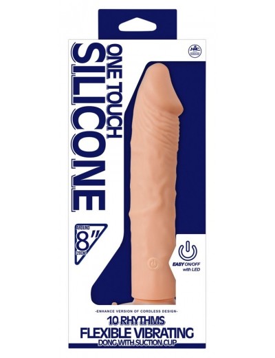 Телесный вибратор One Touch Silicone - 22,5 см.