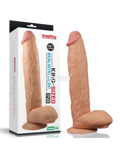 Большой реалистичный фаллоимитатор на присоске Legendary King Sized Realistic Dildo - 30 см.