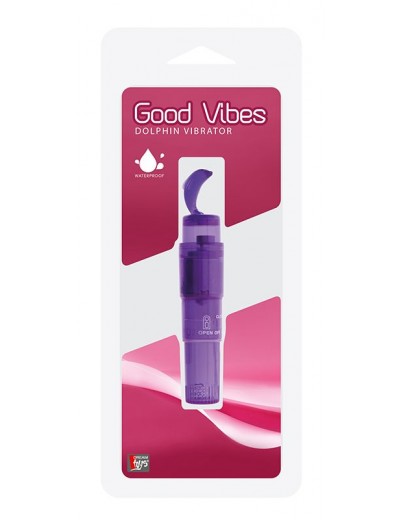 Фиолетовый клиторальный стимулятор-ракета с дельфином GOOD VIBES DOLPHIN VIBRATOR