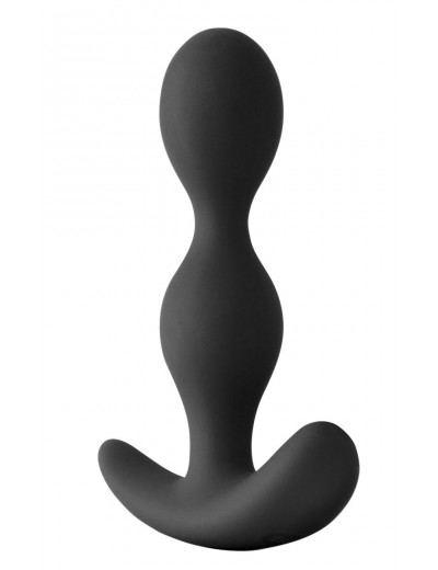 Черная силиконовая анальная пробка-елочка Pillager II - 12,4 см.