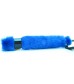 Лаковый стек с синей меховой ручкой - 64 см.