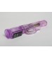Фиолетовый силиконовый вибратор с подвижной головкой в пупырышках - 21 см.