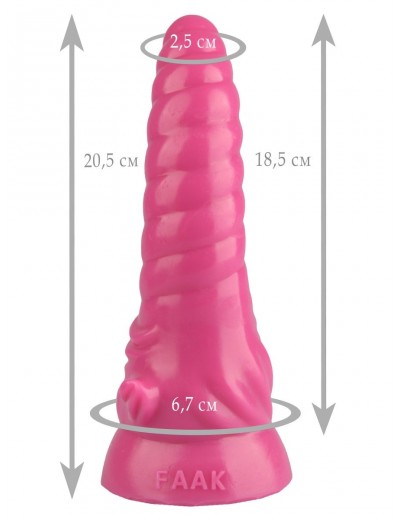 Розовая рельефная винтообразная анальная втулка - 20,5 см.