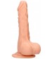 Телесный фаллоимитатор Realistic Dildo With Balls - 20 см.