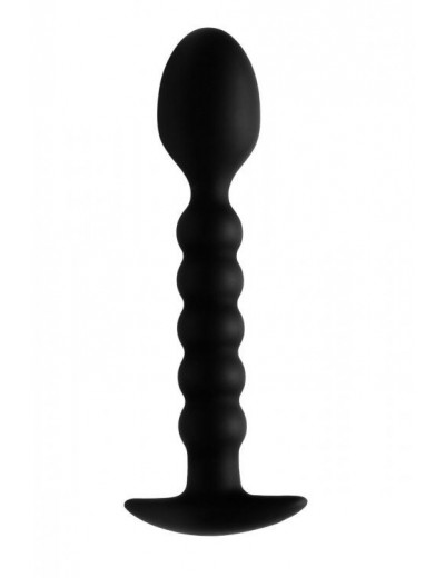 Черный ребристый стимулятор простаты Sojourn Slim Ribbed Prostate Stimulator - 12,1 см.