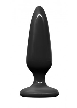 Черная конусовидная анальная пробка Plug № 5 - 10,1 см.