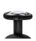 Черная анальная втулка с прозрачным кристаллом Bling Plug Medium - 8,2 см.
