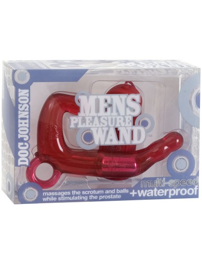 Красный мужской водонепроницаемый стимулятор MEN S PLEASURE WAND