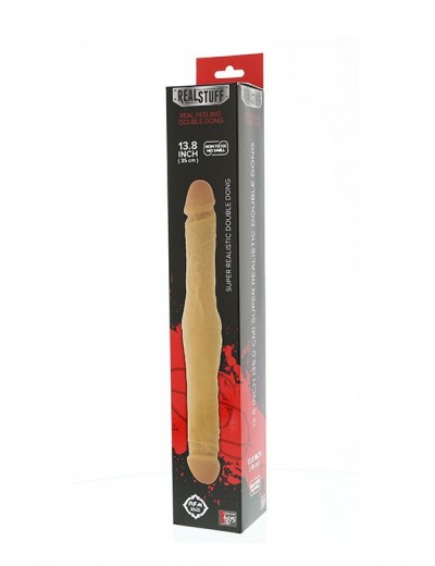 Двусторонний фаллоимитатор с утолщением посередине REALSTUFF DUO DONG 13.9INCH - 35,5 см.