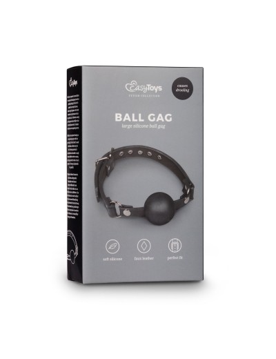 Черный силиконовый кляп-шар Easytoys Ball Gag With Large Silicone Ball