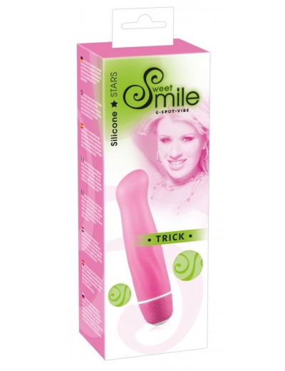 Розовый вибратор Smile Mini Trick G - 12,5 см.