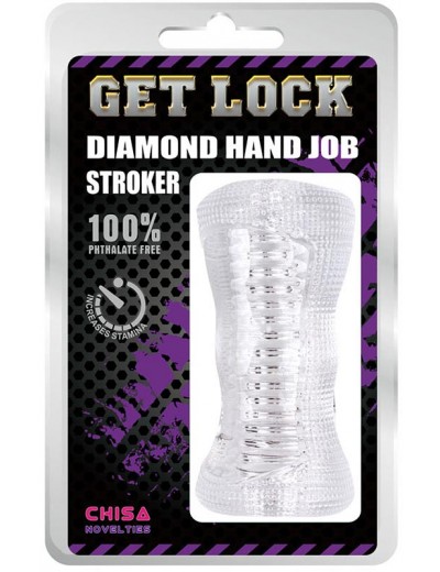 Прозрачный рельефный мастурбатор Diamond Hand Job