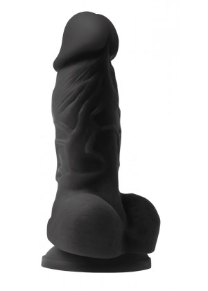 Черный фаллоимитатор на присоске Pleasures 4  - 14,2 см.