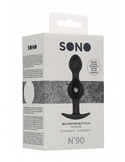 Черная анальная пробка N 90 Self Penetrating Butt Plug - 10,4 см.