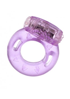Фиолетовое эрекционное кольцо с виброэлементом в верхней части