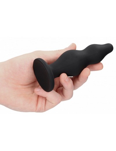Черная анальная пробка Bubble Butt Plug - 11,6 см.