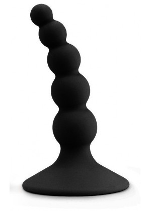 Черный анальный стимулятор с шариками Lure me Beaded Anal Plug - 10,3 см.