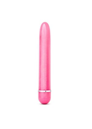 Розовый тонкий классический вибратор Slimline Vibe - 17,8 см.
