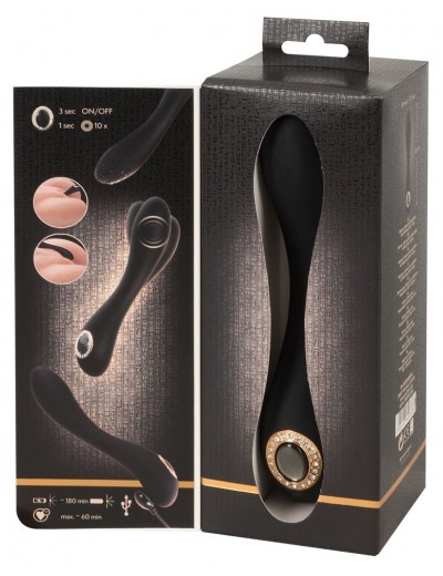 Черный элегантный вибратор Cleopatra G-Spot Vibrator - 19,7 см.