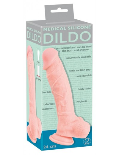 Реалистичный фаллоимитатор Medical Silicone Dildo - 24 см.