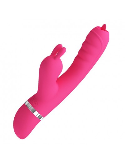 Розовый вибратор-кролик с мембранным стимулятором Phoenix - 20,2 см.