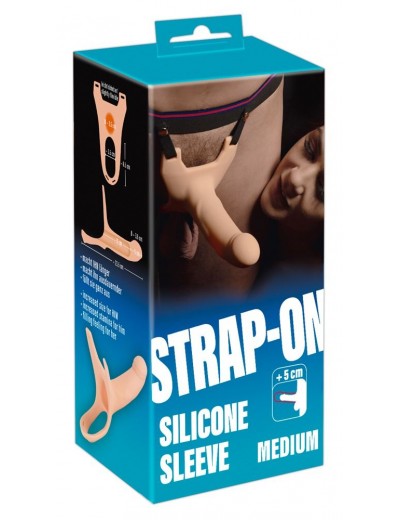 Силиконовый полый страпон на ремнях Silicone Strap-on - 16 см.